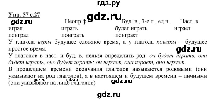 ГДЗ по русскому языку 4 класс  Соловейчик   упражнение - 57, Решебник