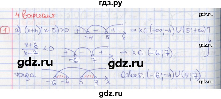 ГДЗ по алгебре 9 класс Потапов дидактические материалы (Никольский)  самостоятельные работы / СР-10 / вариант 4 - 1, Решебник
